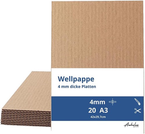 Wellpappe 4mm dick - dick, |