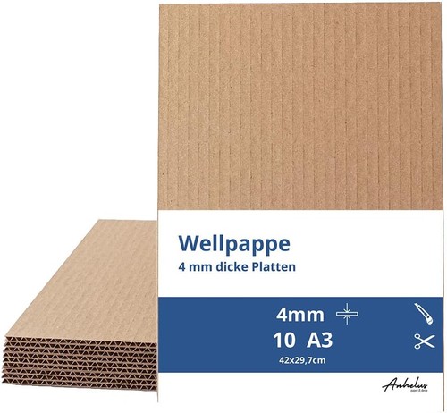 Wellpappe 4mm dick - 10,